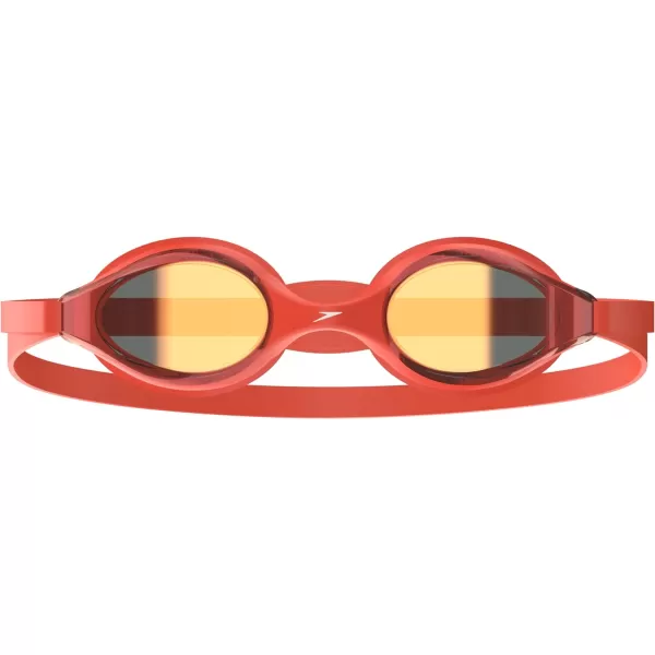 Speedo Unisexchild Swim Goggles Junior Hyper Flyer Ages 614Tlat Orange SteelCrimsonmirror