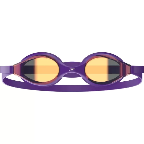 Speedo Unisexchild Swim Goggles Junior Hyper Flyer Ages 614Tlat Purple SteelCrimsonmirror