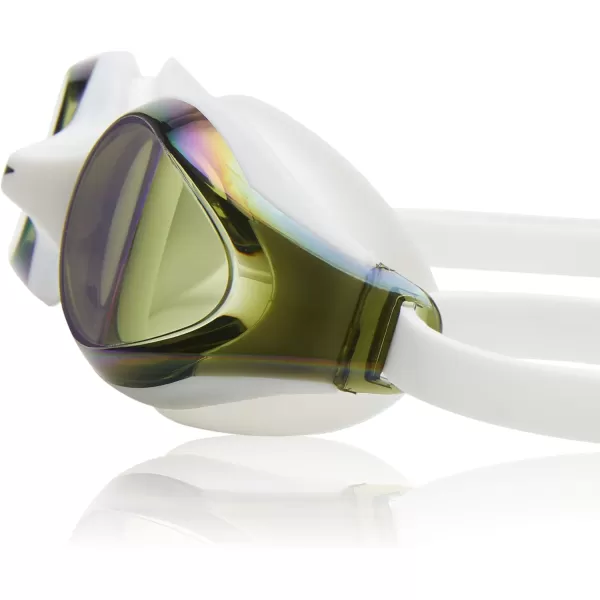 Speedo Unisexchild Swim Goggles Junior Hyper Flyer Ages 614WhiteEmerald Mirrored