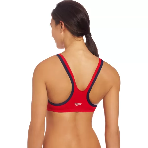 Speedo Womens Guard Sport Bra Swimsuit TopSpeedo Red