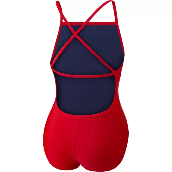 Speedo Womens Guard Swimsuit One PieceCross Back Speedo Red