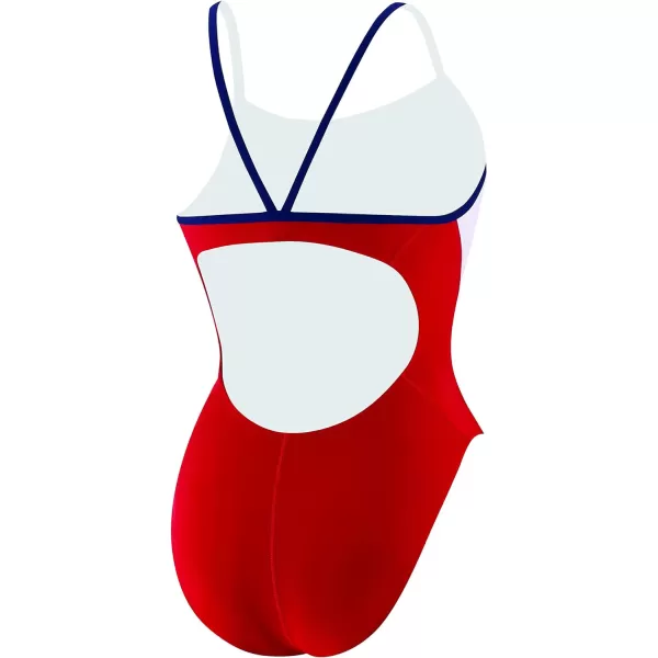 Speedo Womens Guard Swimsuit One PieceEnergy Back Us Red