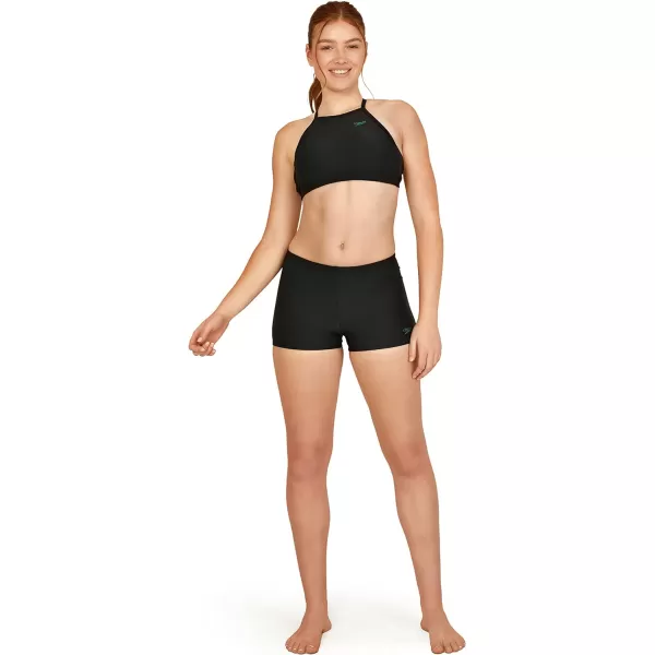 Speedo Womens High Neck Top Bikini Top black Small2022 Speedo Black