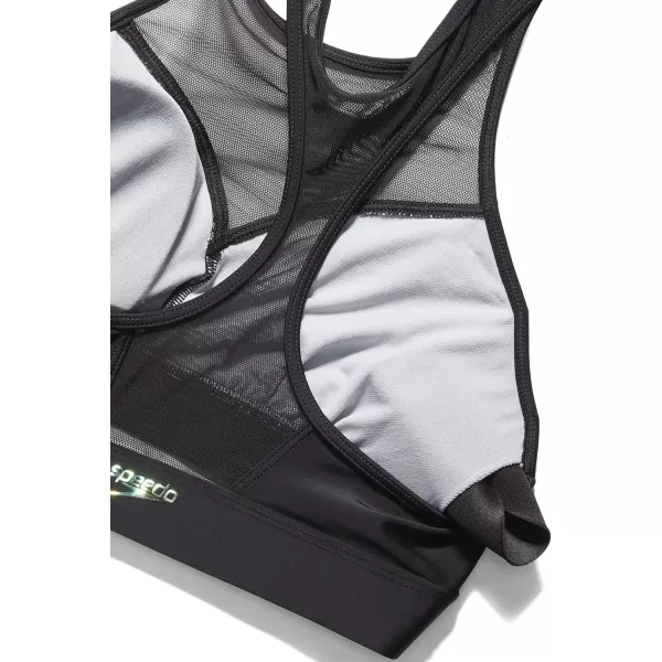 Speedo Womens High Neck Top Bikini Top black SmallMesh Speedo Black