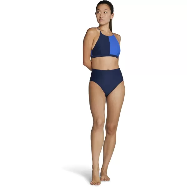 Speedo Womens High Neck Top Bikini Top black SmallPeacoat
