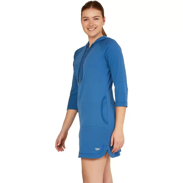 Speedo Womens Hooded Aquatic Fitness Robe and CoverUp with Full Front ZipBright Cobalt