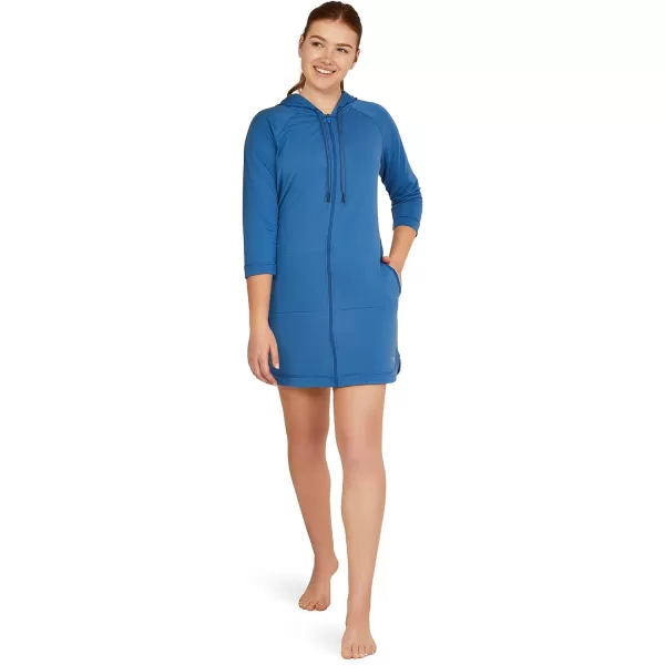 Speedo Womens Hooded Aquatic Fitness Robe and CoverUp with Full Front ZipBright Cobalt