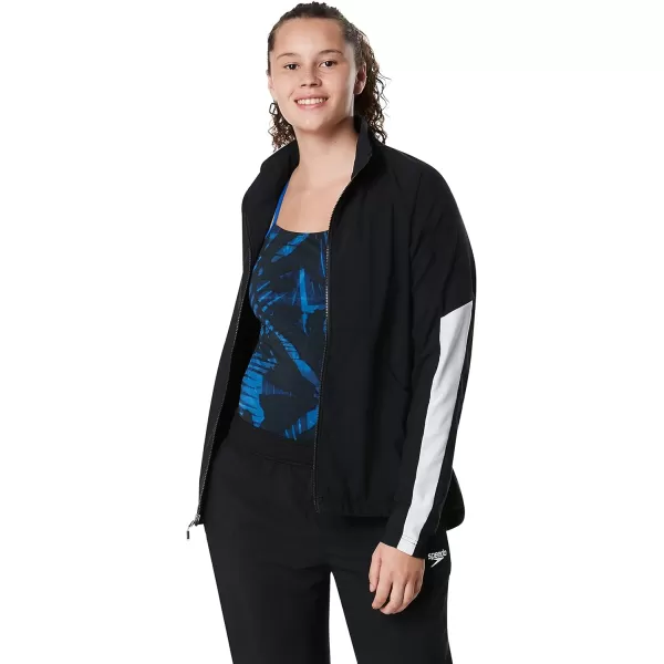 Speedo Womens Jacket Full Zip Tech Team Warm UpEdge Speedo Black Jacket