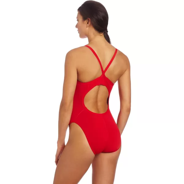 Speedo Womens Lifeguard Flyback One Piece Swimsuit with 4Way StretchFly Back Speedo Red