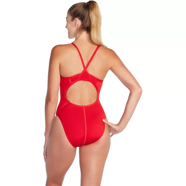 Speedo Womens Lifeguard Flyback One Piece Swimsuit with 4Way StretchFlyback Team Red