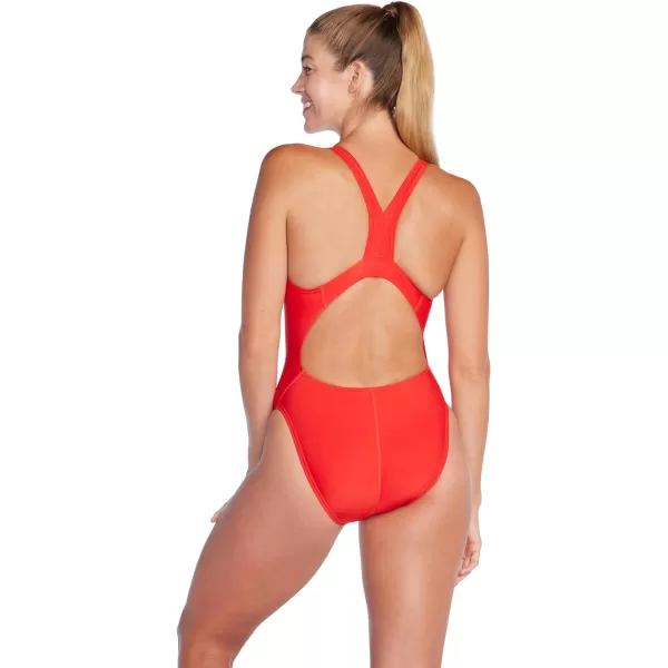 Speedo Womens Lifeguard Flyback One Piece Swimsuit with 4Way StretchSuper Pro Team Red