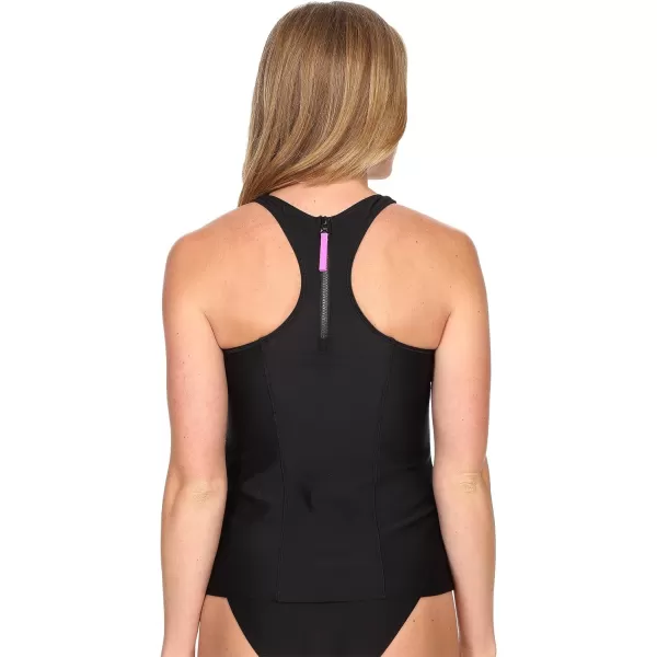 Speedo Womens PowerFLEX Eco High Neck Tankini SwimsuitSpeedo Black