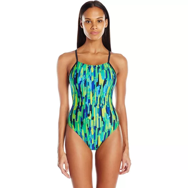 Speedo Womens Pro lt Rainbow dust Free Back one Piece SwimsuitRio Dreams Deep