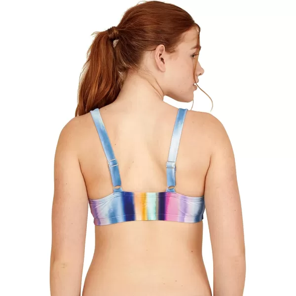 Speedo Womens Swimsuit Bikini Top Adjustable Square NeckRainbow Stripe