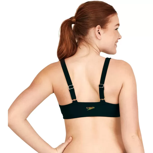 Speedo Womens Swimsuit Bikini Top Adjustable Square NeckSolid Speedo Black