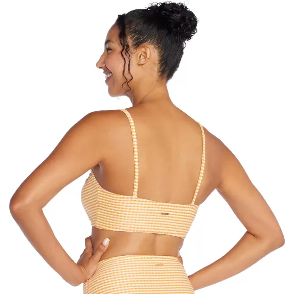 Speedo Womens Swimsuit Bikini Top Adjustable Square NeckTexture Summer Yellow