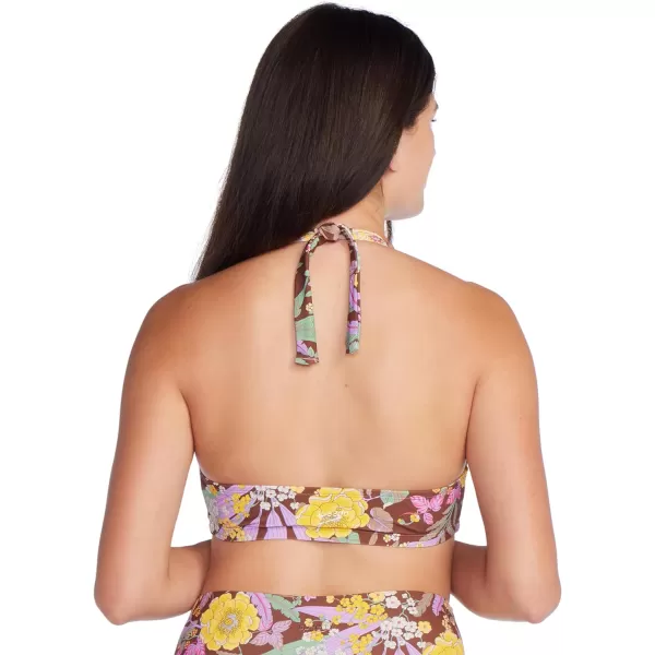 Speedo Womens Swimsuit Bikini Top VNeck HalterMixed Blooms