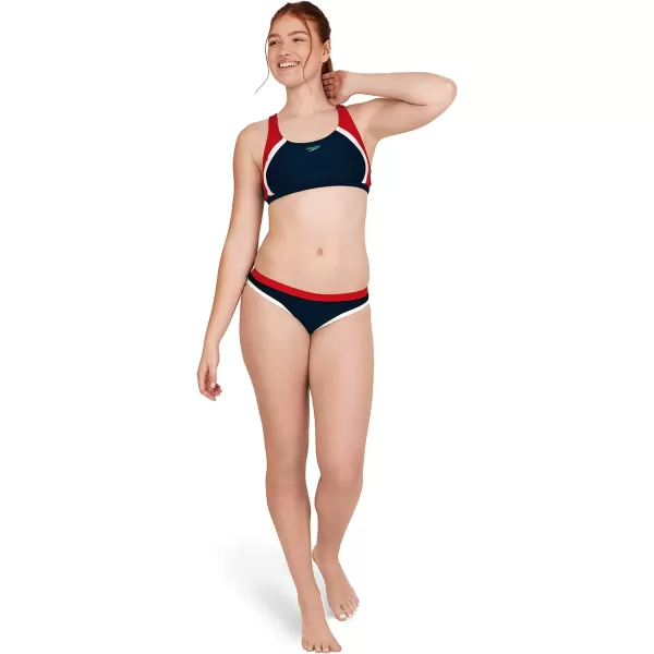 Speedo Womens Swimsuit Bottom Bikini Creora Highclo HipsterBinding RedWhiteBlue