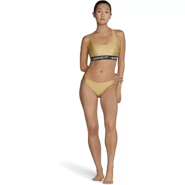 Speedo Womens Swimsuit Bottom Bikini Creora Highclo HipsterGold