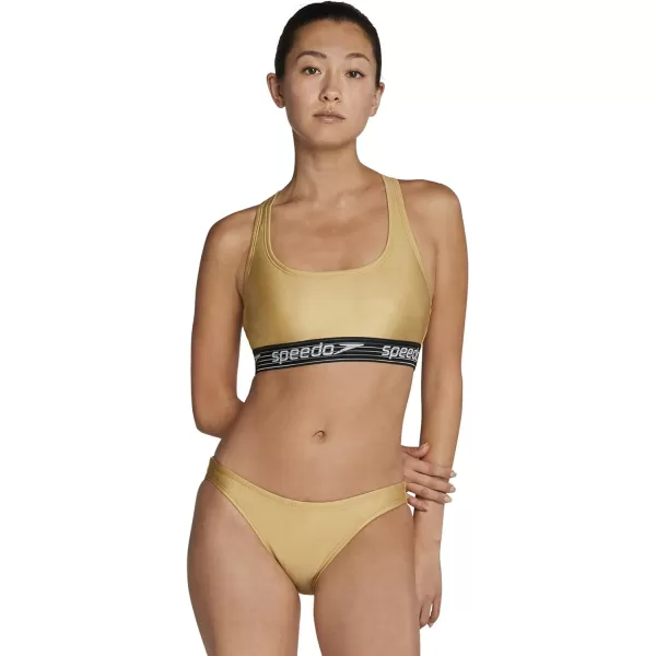 Speedo Womens Swimsuit Bottom Bikini Creora Highclo HipsterGold