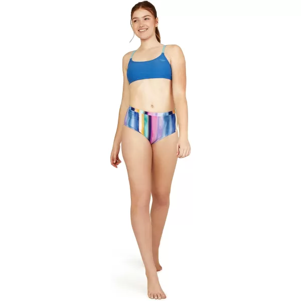 Speedo Womens Swimsuit Bottom Bikini High WaistRainbow Stripe