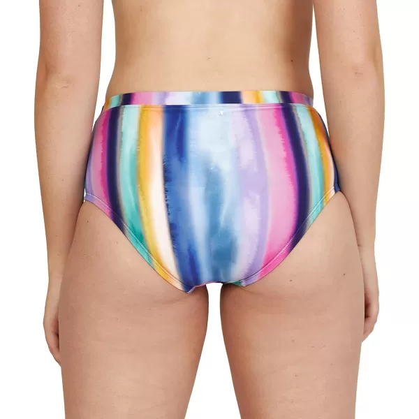 Speedo Womens Swimsuit Bottom Bikini High WaistRainbow Stripe