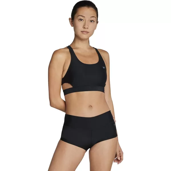 Speedo Womens Swimsuit Bottom Boyshort LengthNew Speedo Black