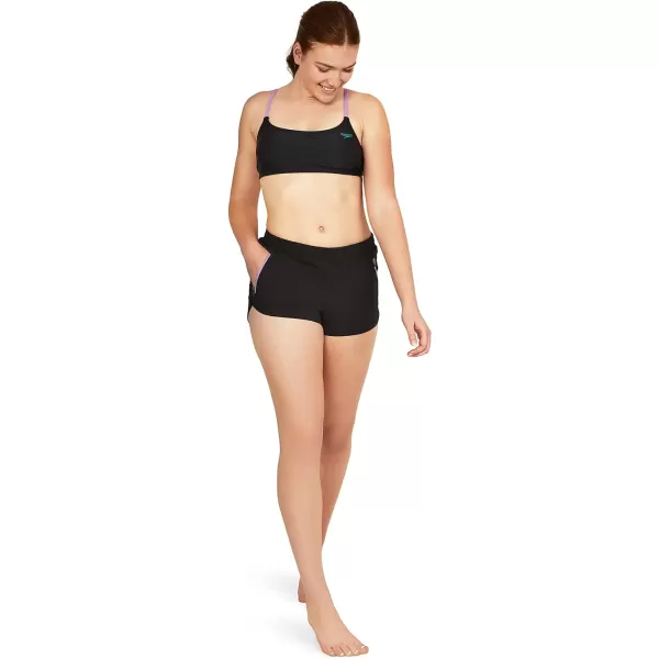 Speedo Womens Swimsuit Bottom Short Length BoardshortSpeedo BlackFairy Wren