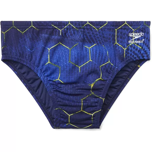 Speedo Womens Swimsuit Brief Endurance Printed Team ColorsEmerging NavyGold