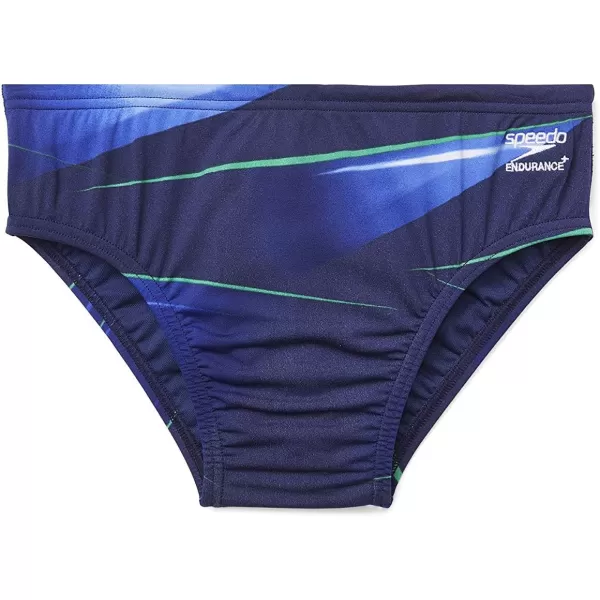Speedo Womens Swimsuit Brief Endurance Printed Team ColorsInfinite BlueGreen