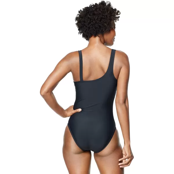 Speedo Womens Swimsuit One Piece Asymmetrical Contemporary CutSpeedo Black