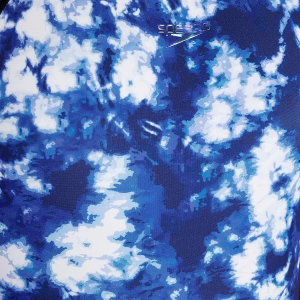 Speedo Womens Swimsuit One Piece Creora Highclo Quantum Splice High Cut SolidSeaswept Tie Dye