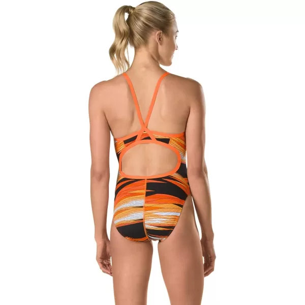 Speedo Womens Swimsuit One Piece Endurance Flyback Printed Adult Team ColorsDiscontinuedHavoc Speedo Orange