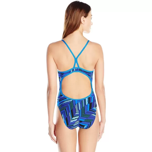 Speedo Womens Swimsuit One Piece Endurance Free Back Printed Adult Team ColorsDiscontinuedAngles Speedo Blue