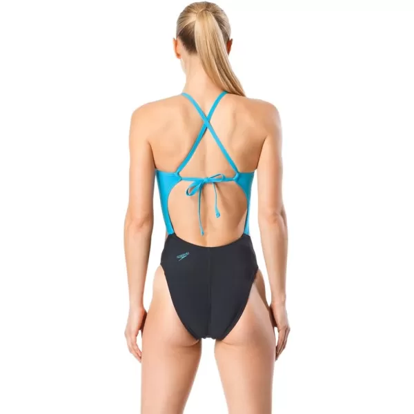 Speedo Womens Swimsuit One Piece Endurance Lite Hero Back Turnz SolidDiscontinuedTeal