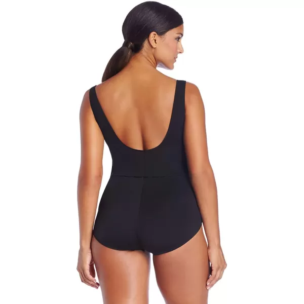 Speedo Womens Swimsuit One Piece Endurance Shirred Contourback Conservative CutSpeedo Black