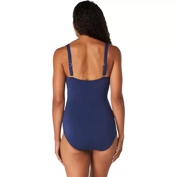 Speedo Womens Swimsuit One Piece Endurance Shirred Tank Moderate CutPeacoat