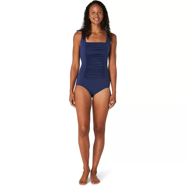 Speedo Womens Swimsuit One Piece Endurance Shirred Tank Moderate CutPeacoat