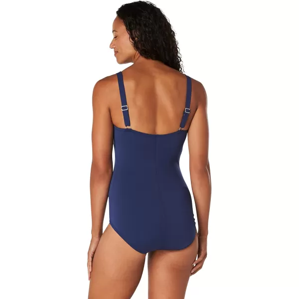 Speedo Womens Swimsuit One Piece Endurance Shirred Tank Moderate CutPeacoat