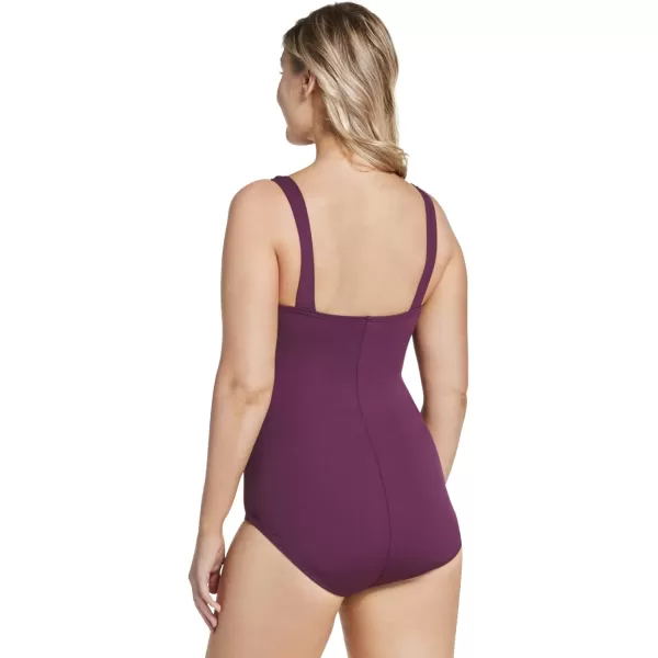 Speedo Womens Swimsuit One Piece Endurance Shirred Tank Moderate CutPotent Purple