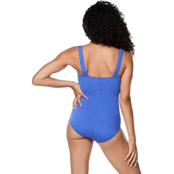 Speedo Womens Swimsuit One Piece Endurance Shirred Tank Moderate CutRoyal Blue