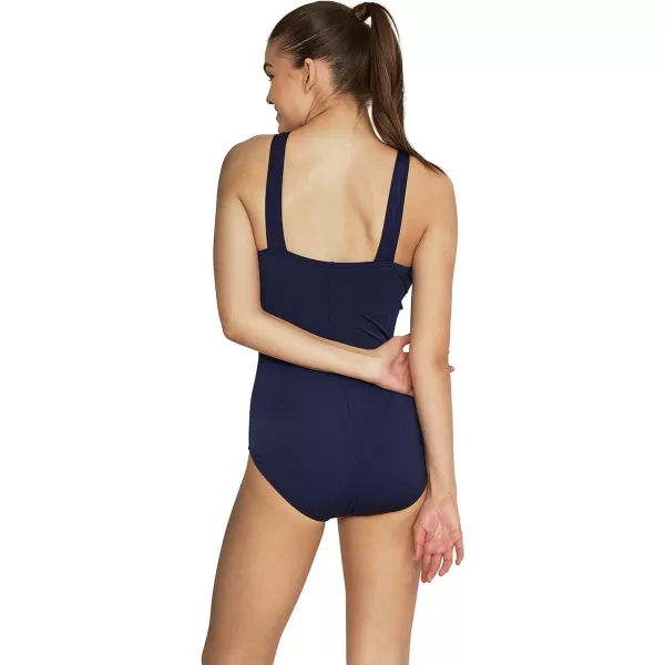 Speedo Womens Swimsuit One Piece Endurance Shirred Tank Moderate CutSpeedo Navy