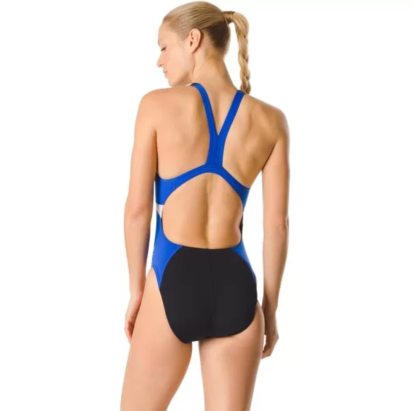 Speedo Womens Swimsuit One Piece Endurance Super Pro Block Adult Team ColorsBlackBlue