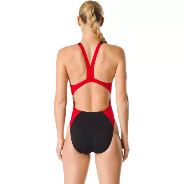 Speedo Womens Swimsuit One Piece Endurance Super Pro Block Adult Team ColorsBlackRed
