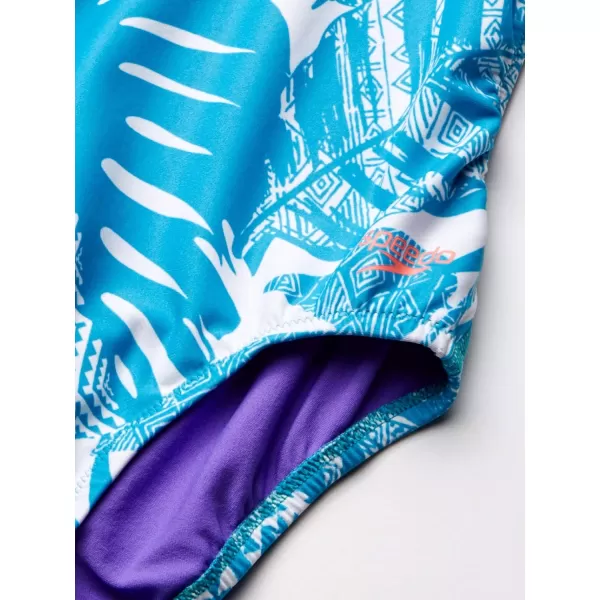 Speedo Womens Swimsuit One Piece Endurance The One Printed Team Colors  DiscontinuedNew Turquoise