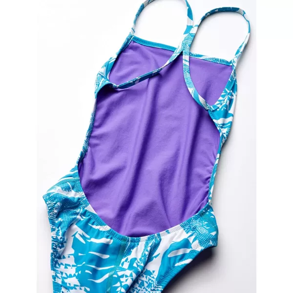 Speedo Womens Swimsuit One Piece Endurance The One Printed Team Colors  DiscontinuedNew Turquoise