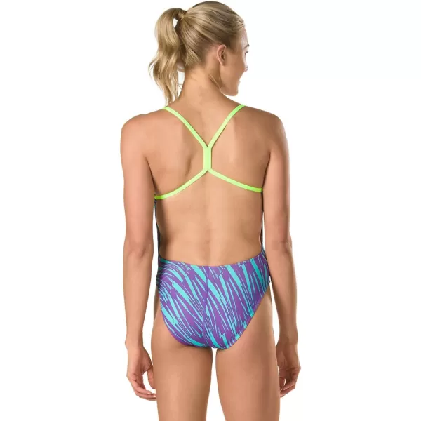 Speedo Womens Swimsuit One Piece Endurance The One Printed Team Colors  DiscontinuedTurnz Blue