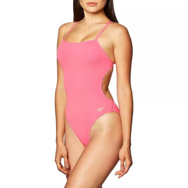 Speedo Womens Swimsuit One Piece Endurance The One Solid Team Colors  DiscontinuedPink Glow