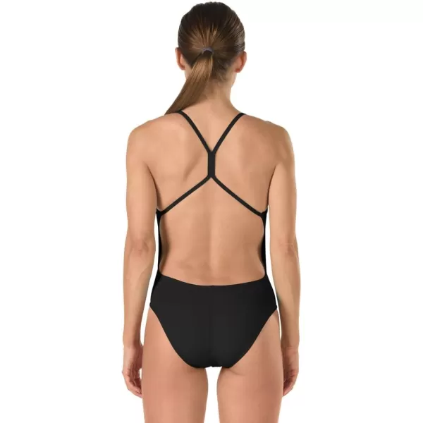 Speedo Womens Swimsuit One Piece Endurance The One Solid Team Colors  DiscontinuedSpeedo Black