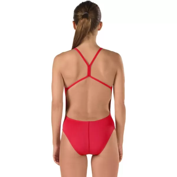 Speedo Womens Swimsuit One Piece Endurance The One Solid Team Colors  DiscontinuedSpeedo Red